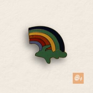 Vintage Michigan Rainbow Enamel Pin – Retro Upper Peninsula with Cloud Design